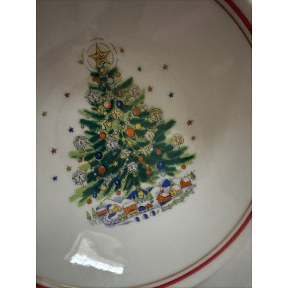 Vintage 2pc Set Salem China Christmas Eve Porcelain Bowls Holiday Dinnerware - Picture 4 of 9
